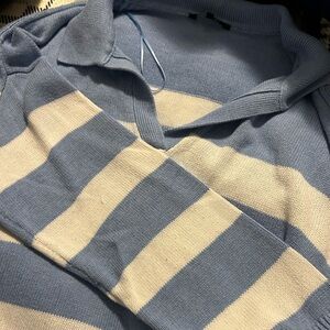 Blue and White George Sweater Top